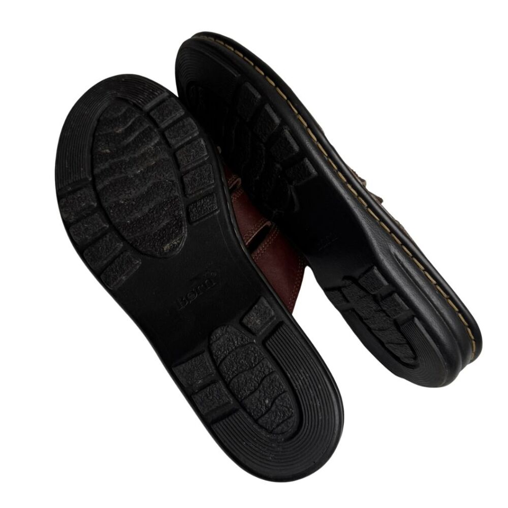 Born Women's Handcrafted Leather Buckled Strappy‎ Slide Sandals Brown Size 10 - Picture 8 of 9